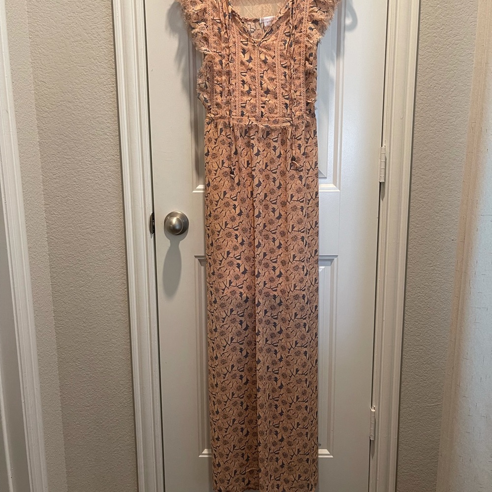 Peach floral dress